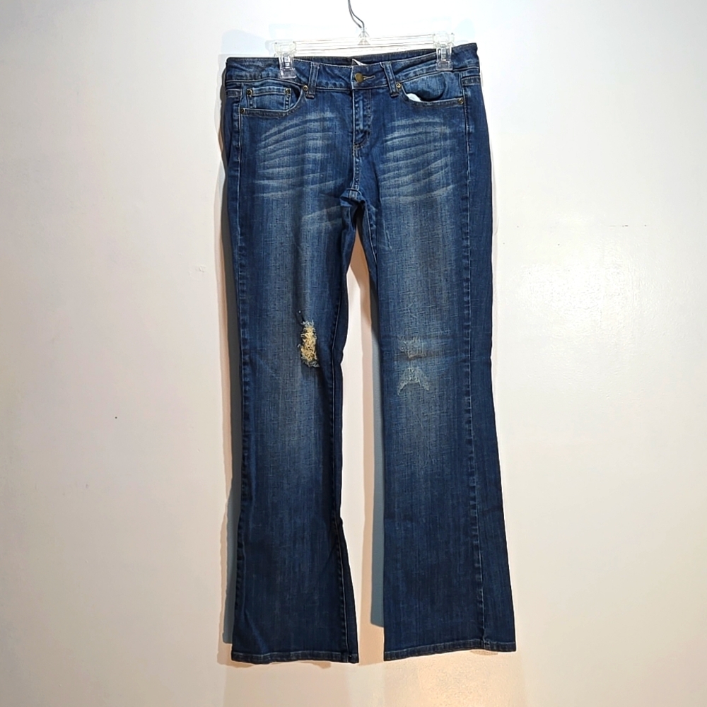 Flare Jeans 2.1 Denim Midrise Distressed Stretch 30W